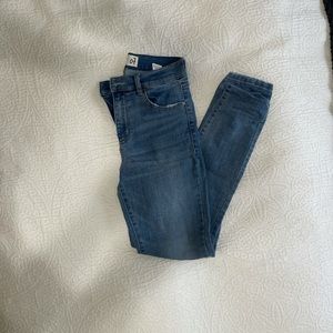 Retro high waisted denim blue jeans